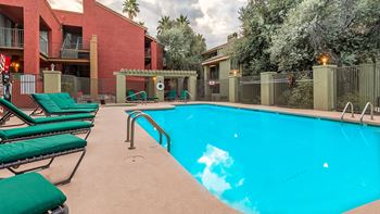 El Dorado Place pool with lounge chairs. 